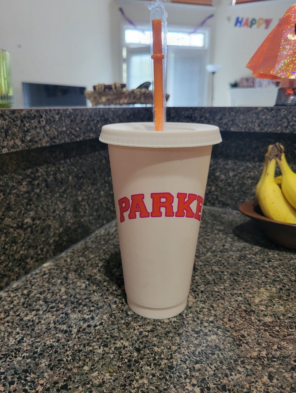 PARKE x Dunkin' Limited Edition Reusable Plastic Cup Tumbler w/ Straw Latte